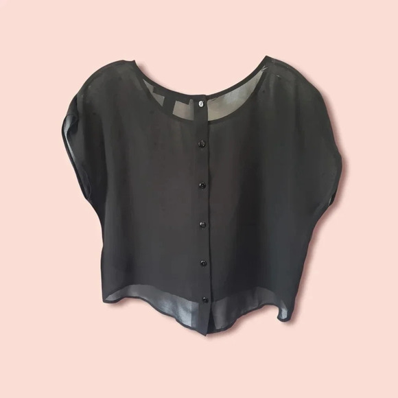 21 crop top size Medium color Blk/gold - Picture 3 of 8